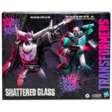 Transformers Generations SHattered Glass Collection Rodimus Sideswipe Decepticon Whisper minicon 2-pack box package front