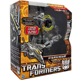 Transformers Hunt for the Decepticons Movie Starscream leader hasbro canada multilingual sticker variant box package front angle