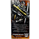 Transformers Hunt for the Decepticons Movie Starscream leader hasbro canada multilingual sticker variant box package right side