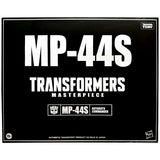 Transformers Masterpiece MP-44S Optimus Prime hasbro usa box package front black sleeve