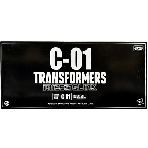 Transformers Missing Link C-01 Optimus Prime Toy Edition Hasbro USA black sleeve box package front