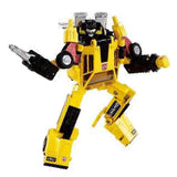 Transformers Missing Link C-05 Sunstreaker yellow robot action figure toy accessories low res