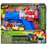 Transformers Movie ROTB Rise of the BEasts Nerf 2-in-1 Optimus Prime Blaster Hasbro Pre-production old logo box package front