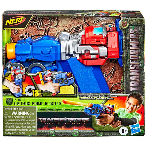 Transformers Movie ROTB Rise of the Beasts Nerf 2-in-1 Optimus Prime Blaster Hasbro Theatrical Logo new box package front