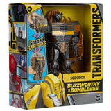Transformers Buzzworthy Bumblebee Movie Rise of the Beasts ROTB Scourge smash changer target exclusive box package front angle