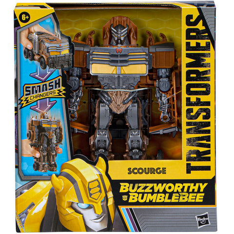 Transformers Buzzworthy Bumblebee Movie Rise of the Beasts ROTB Scourge smash changer target exclusive box package front