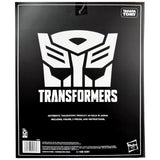 Transformers One Movie Brave Commander Optimus prime hasbro usa black sleeve box package back
