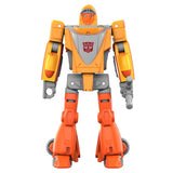 Transformers retro g1 autobot wheelie deluxe hasbro usa walmart exclusive orange robot action figure front render low res