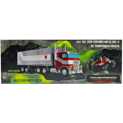 Transformers Movie Rise of the Beasts ROTB AMC exclusive optimus prime semi truck popcorn tin memorabilia box package front