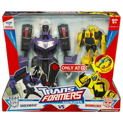 Transformers Animated Purple Shockwave vs Activator Bumblebee 2-pack Target Exclusive Box Package Front