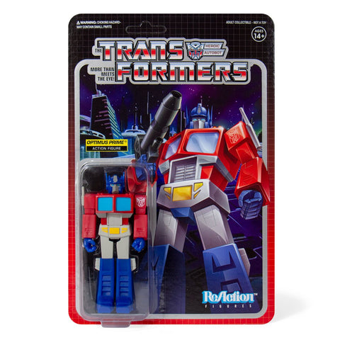 Super 7 ReAction Transformers G1 Optimus Prime Figure Box Package