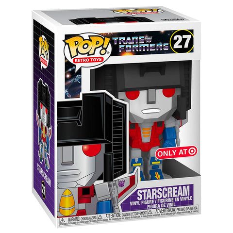 Funko Pop! Retro Toys 27 Transformers G1 Starscream with megatron pistol target exclusive box package render
