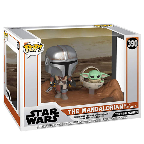 Funko Pop! Television moments Star Wars The Mandalorian with Child 390 box package angle