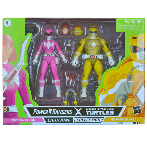 Hasbro Power Rangers Lightning Collection Teenage Mutant Ninja Turtles TMNT Morphed April O'Neil Michelangelo 2-pack box package front