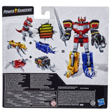 Hasbro Power Rangers Mighty Morphin Triceratops Sabertooth Tiger Dinozord Megazord combiner box package back