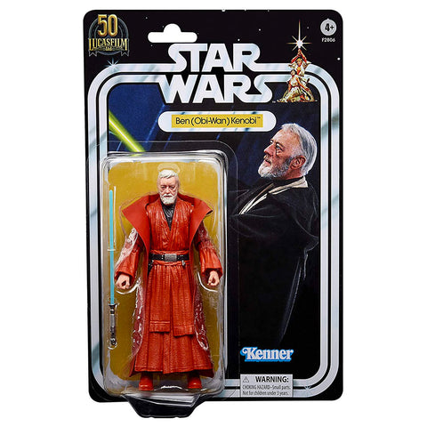 Hasbro Star Wars The Black Series Lucasfilm 50th Anniversary Obi-wan Ben Kenobi red robe amazon exclusive box package front