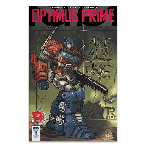 Transformers Optimus Prime Issue 1 Retailer Exclusive cover RE-A RIPT Apparel Tim Lim