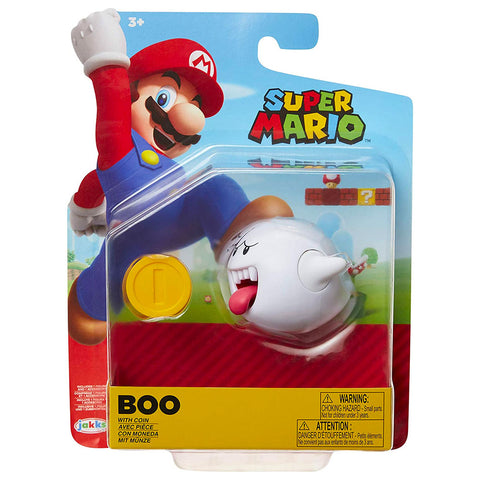 Jakks Pacific World of Nintendo Super Mario Bros. boo with coin 4-inch box package front