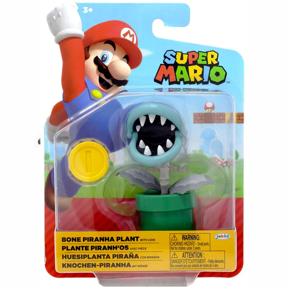 World of Nintendo Super Mario Bone Piranha Plant - 4-inch