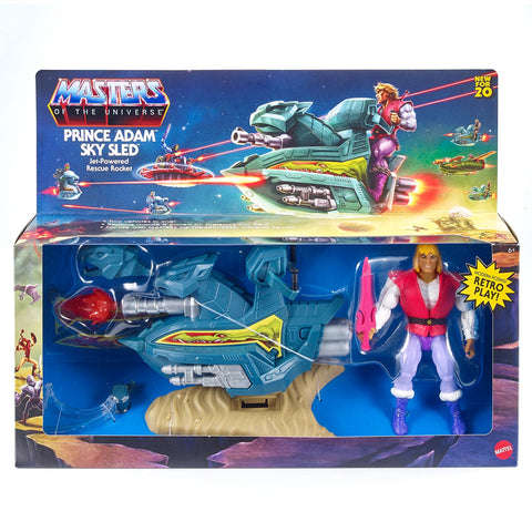 Mattle MOTU Masters of the Universe Origins Prince adam Sky Sled giftset box package front