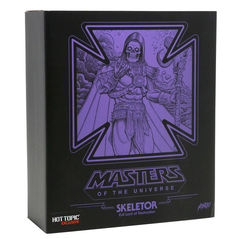 Mondo MOTU masters of the universe Skeletor Hot topic exclusive glow in the dark box package front