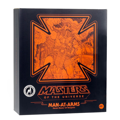 Mondo MOTU Masters of the Universe Man-at-arms exclusive heroic master of weapons box package front