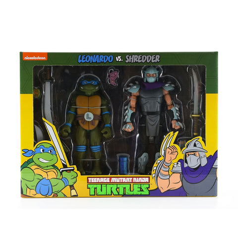 NECA TMNT Teenage Mutant Ninja Turtles Leonardo vs. Shredder two-pack Target exclusive Box Package Front