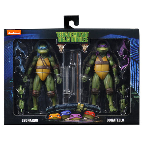 NECA TMNT Teenage Mutant Ninja Turtles 90s movie leonardo donatello 2-pack box package front
