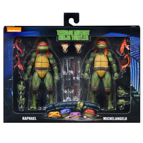 NECA TMNT Teenage Mutant Ninja Turtles Raphael Michelangelo 2pack walmart box package front