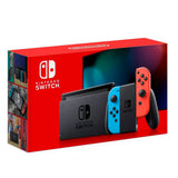 Nintendo Switch V2 32GB Red/Neon Blue Console - box package angle