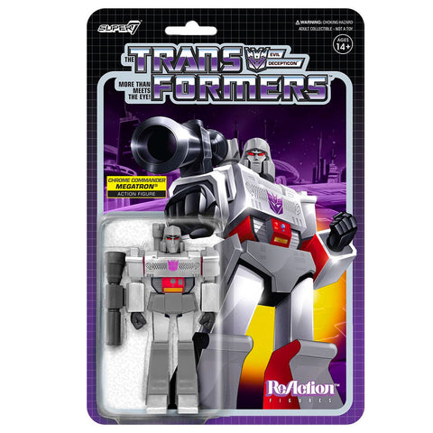 Super 7 Transformers G1 Chrome Commander Megatron Reaction toy box package front