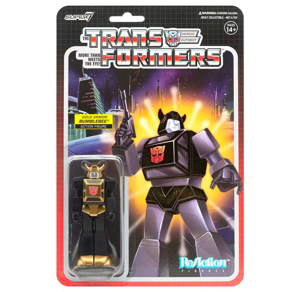 Super 7 Transformers G1 Gold Armor Bumblebee - ReAction Figure Super 7 Transformers G1 Gold Armor Bumblebee - ReAction Figure