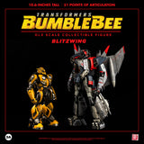 ThreeA Transformers Movie Bumblbee Decepticon Blitzwing Deluxe Sized figure with bumblebee
