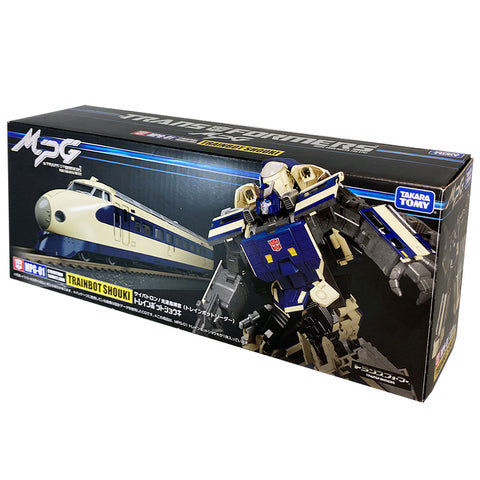 Transformers Masterpiece MPG-01 Trainbot Shouki japan takaratomy box package front angle photo