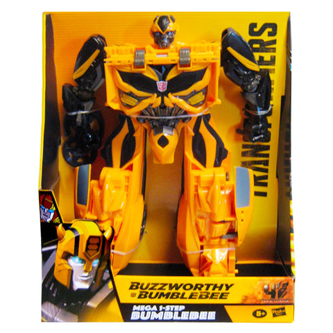 Transformers Buzzworthy Bumblebee Age of Extinction Mega 1-Step Action Figure Toy Box Package Front