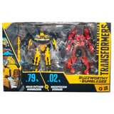 Transformers Buzzworthy Bumblebee Studio Series 79BB high octane vs 02BB stinger deluxe 2-pack target exclusive box package front photo