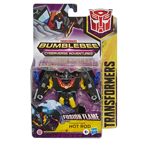 Transformers Cyberverse Warrior Black Stealth Force Hot Rod Package Box