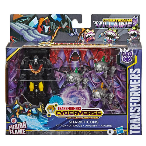 Transformers Cyberverse Battle for Cybertron Sharkticons Attack Villains Giftset Box Package