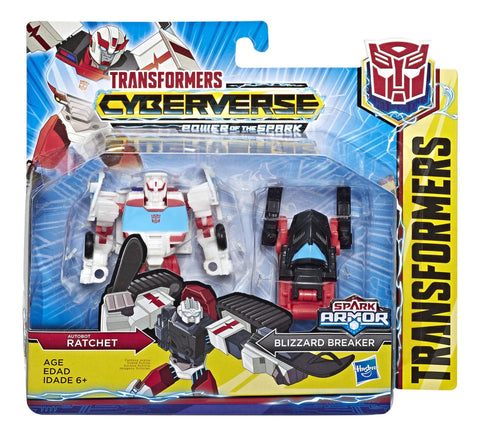 Transformers Cyberverse Power of the Spark Ratchet & Blizzard Breaker Battle Class Box Package