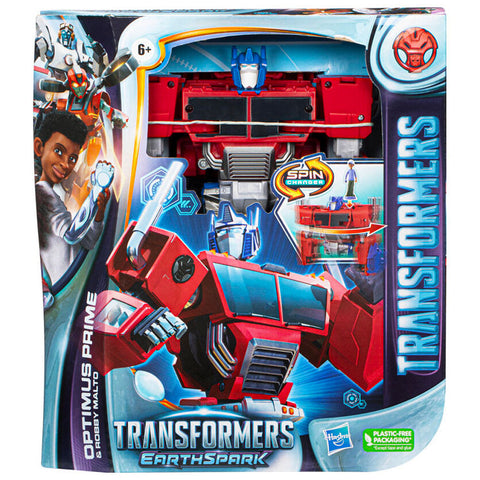 Transformers Earthspark Optimus Prime & Robby Malto - Spin Changer
