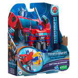 Transformers Earthspark optimus prime warrior box package front angle