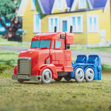 Transformers Earthspark optimus prime warrior red semi truck cab vehicle toy photo