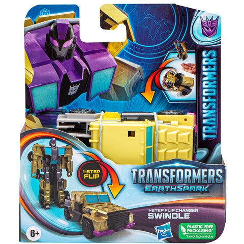 Transformers Earthspark Swindle 1-step flip changer box package front