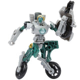 Transformers Earthspark Terran Thrash Warrior robot action figure mid-transformation