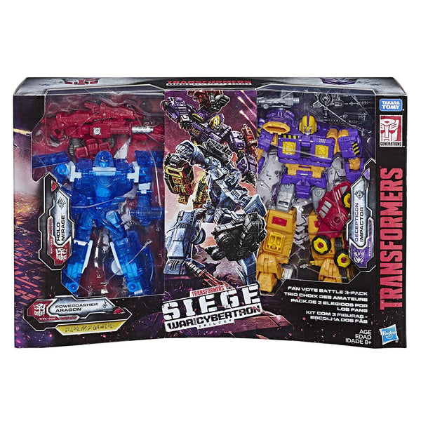 Transformers Siege Fan Vote Battle 3-pack - Holo Mirage Impactor Aragon Giftset Transformers Siege Fan Vote Battle 3-pack - Holo Mirage Impactor Aragon Giftset
