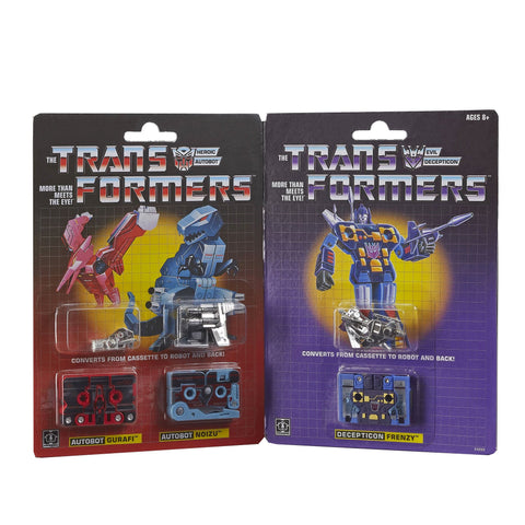 Transformers Vintage G1 Reissue Dino Cassette Noizu Gurafi Frenzy Box Package