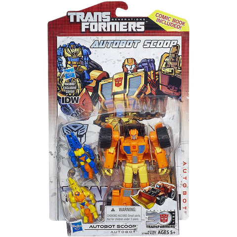 Transformers Generations Thrilling 30 Deluxe Autobot Scoop Caliburst Holepunch Box Package Front
