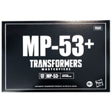 Transformers Masterpiece MP-53+ Plus Senator Crosscut hasbro USA cybertron high chancellor box package front black sleeve