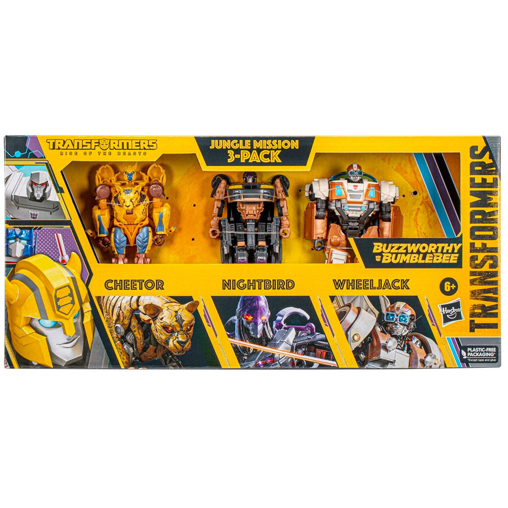 Transformers Buzzworthy Bumblebee Rise of the Beasts Jungle Mission Cheetor, Nightbird, & Wheeljack - 3-Pack Transformers Buzzworthy Bumblebee Rise of the Beasts Jungle Mission Cheetor, Nightbird, & Wheeljack - 3-Pack