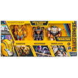 Transformers Rise of the beasts ROTB buzzworthy bumblebee jungle mission 3-pack cheetor nightbird wheeljack giftset box package front